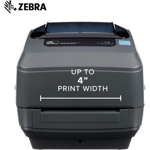  [아마존베스트]Zebra - GX430t Thermal Transfer Desktop Printer for Labels, Receipts, Barcodes, Tags, and Wrist Bands - Print Width of 4 in - USB, Serial, and Parallel Port Connectivity