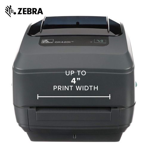  [아마존베스트]ZEBRA Zebra - GK420t Thermal Transfer Desktop Printer for Labels, Receipts, Barcodes, Tags, and Wrist Bands - Print Width of 4 in - USB and Ethernet Port Connectivity