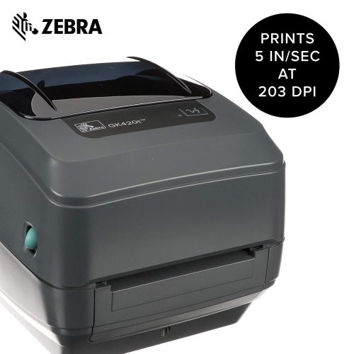  [아마존베스트]ZEBRA Zebra - GK420t Thermal Transfer Desktop Printer for Labels, Receipts, Barcodes, Tags, and Wrist Bands - Print Width of 4 in - USB and Ethernet Port Connectivity