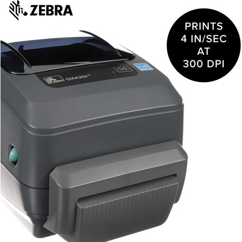  [아마존베스트]ZEBRA Zebra - GX430t Thermal Transfer Desktop Printer for Labels, Receipts, Barcodes, Tags, and Wrist Bands - Print Width of 4 in - USB, Serial, Parallel, and Ethernet Port Connectivity