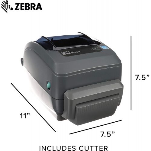  [아마존베스트]ZEBRA Zebra - GX430t Thermal Transfer Desktop Printer for Labels, Receipts, Barcodes, Tags, and Wrist Bands - Print Width of 4 in - USB, Serial, Parallel, and Ethernet Port Connectivity