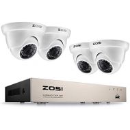 [아마존 핫딜] [아마존핫딜]ZOSI 1080P Aussen UEberwachungssystem 8CH 1080N TVI DVR Recorder mit 4 Outdoor Weiss Dome 1080P Video UEberwachungskamera Set Haussicherheit System Ohne Festplatte, Wetterfest