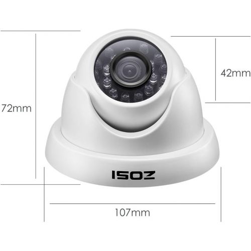  [아마존 핫딜] [아마존핫딜]ZOSI 1080P Aussen UEberwachungssystem 8CH 1080N TVI DVR Recorder mit 4 Outdoor Weiss Dome 1080P Video UEberwachungskamera Set Haussicherheit System Ohne Festplatte, Wetterfest