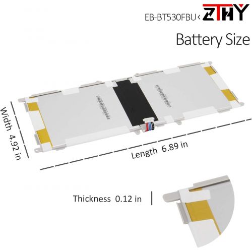  [아마존베스트]ZTHY EB-BT530FBU Battery for Samsung Galaxy Tab 4 10.1 SM-T530 (WiFi) SM-T530NU SM-T531 (3G&WiFi) SM-T535 (3G, 4G/LTE&WiFi) SM-T537 Series Tablet PC EB-BT530FBC EB-BT530FBE With To