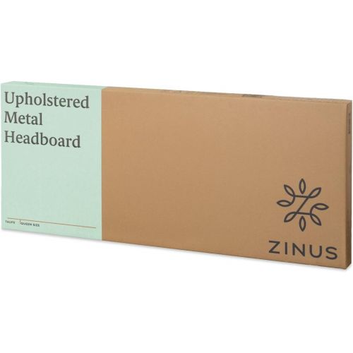  Visit the Zinus Store Zinus Kendal Taupe Upholstered Metal Headboard, King