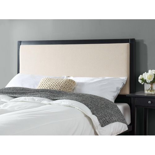  Visit the Zinus Store Zinus Kendal Taupe Upholstered Metal Headboard, King