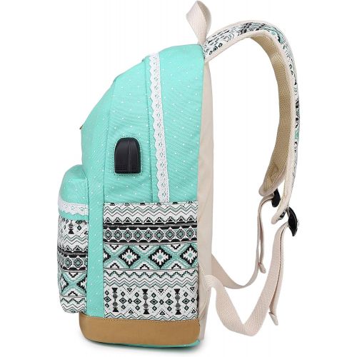  Abshoo Canvas Dot Backpack Cute Teen Girls Backpacks Set 3 Pcs School Bookbags