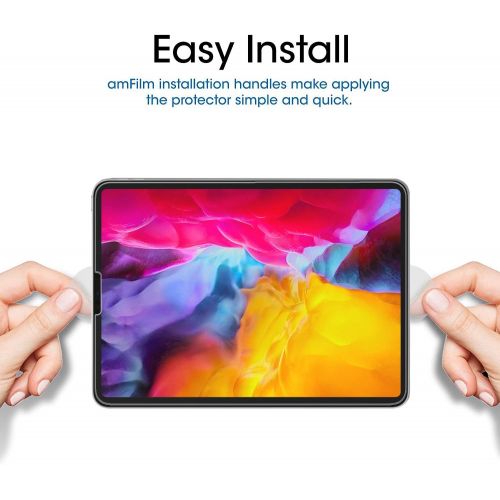  [아마존베스트]AmFilm amFilm Glass Screen Protector for iPad Pro 11 inch (2 Pack), Tempered Glass, Ultra Sensitive, Face ID and Apple Pencil Compatible