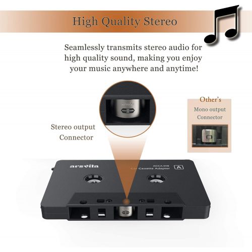  [아마존베스트]Arsvita Car Audio Bluetooth Cassette Receiver, Tape Player Bluetooth 5.0 Cassette Aux Adapter