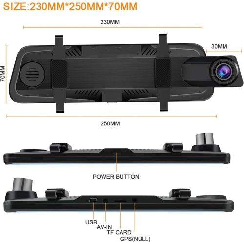  [아마존베스트]Awesafe AWESAFE Mirror Dash Cam 10 Inch Touch Screen 1080P Rear View Mirror Camera Front and Rear Dual Lens Backup Camera with G Sensor 24 Hours Parking Monitor