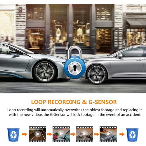  [아마존베스트]Awesafe AWESAFE Mirror Dash Cam 10 Inch Touch Screen 1080P Rear View Mirror Camera Front and Rear Dual Lens Backup Camera with G Sensor 24 Hours Parking Monitor