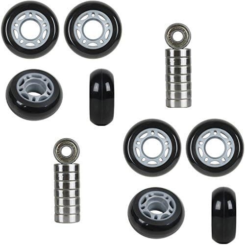  Choice Inline Wheels Outdoor BlackGrey 64mm 82a Set of 8 ABEC 9