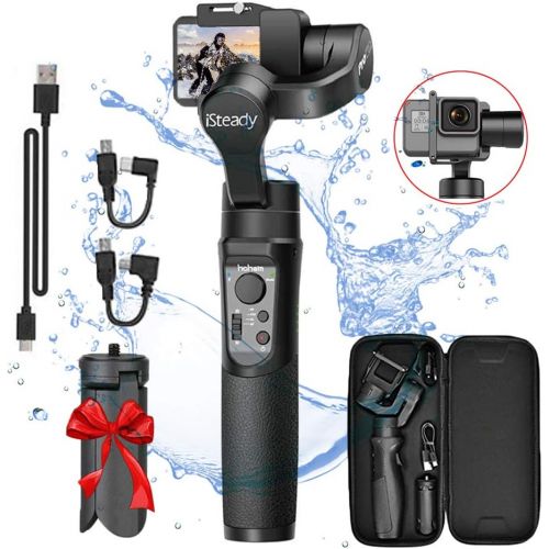  Hohem iSteady Pro 3-Axis Handheld Gimbal Stabilizer for Gopro Hero 20186543+3, Yi Cam 4K, AEE, SJCAM Sports Cams Action Camera, 12h Run-Time, APP Controls for Time-Lapse, Trac