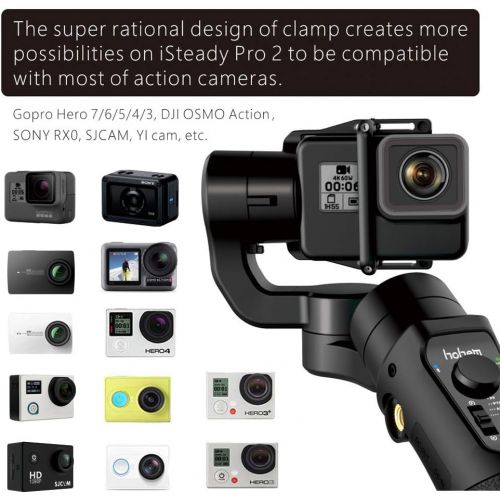  Hohem iSteady Pro 3-Axis Handheld Gimbal Stabilizer for Gopro Hero 20186543+3, Yi Cam 4K, AEE, SJCAM Sports Cams Action Camera, 12h Run-Time, APP Controls for Time-Lapse, Trac