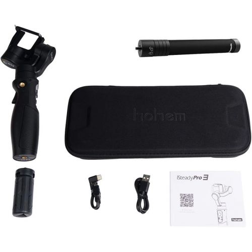 Hohem iSteady Pro 3-Axis Handheld Gimbal for Gopro Hero 7 6 5 4 3, Sony RXO, SJCAM, YI Cam - with PERGEAR Extension Rod Stick and Cleaning Cloth