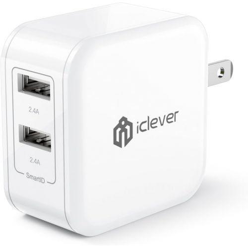  [아마존베스트]IClever iClever USB Wall Charger, BoostCube 24W Dual Port Charger with SmartID Technology and Foldable Plug, for iPhone Xs/XS Max/XR/X/8 Plus/8/7 Plus/7/6S/6 Plus, iPad Pro Air/Mini, Samsu