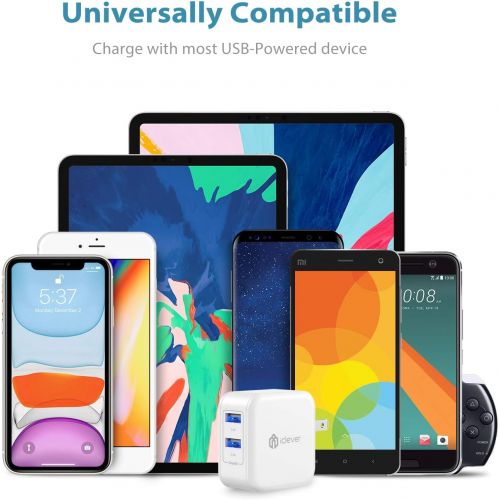  [아마존베스트]IClever iClever USB Wall Charger, BoostCube 24W Dual Port Charger with SmartID Technology and Foldable Plug, for iPhone Xs/XS Max/XR/X/8 Plus/8/7 Plus/7/6S/6 Plus, iPad Pro Air/Mini, Samsu