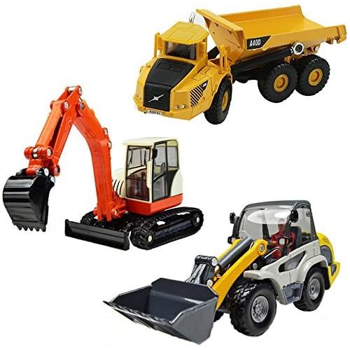  IPlay, iLearn iPlay, iLearn Heavy Duty Construction Site Play Set, Collectible Model Vehicles, Metal Tractor Toy, Dump Truck, Excavator, Digger, Compact Gift Toy for 2, 3, 4 Year Olds, Toddlers,