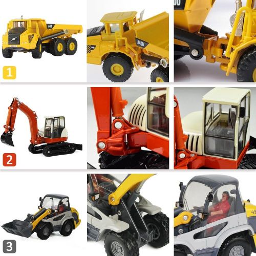  IPlay, iLearn iPlay, iLearn Heavy Duty Construction Site Play Set, Collectible Model Vehicles, Metal Tractor Toy, Dump Truck, Excavator, Digger, Compact Gift Toy for 2, 3, 4 Year Olds, Toddlers,