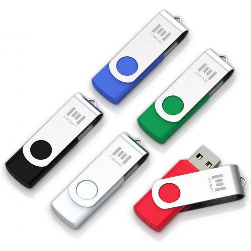  [아마존베스트]MosDART 5 X MOSDART 8GB USB2.0 Flash Drive Swivel Bulk Thumb Drives Memory Sticks Jump Drive Zip Drive with Led Indicator,Black/Blue/Red/White/Green(8GB,5pack Mix Color)