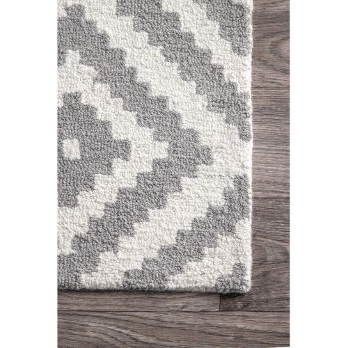  Visit the nuLOOM Store nuLOOM Kellee Contemporary Wool Area Rug, 6 x 9, Grey