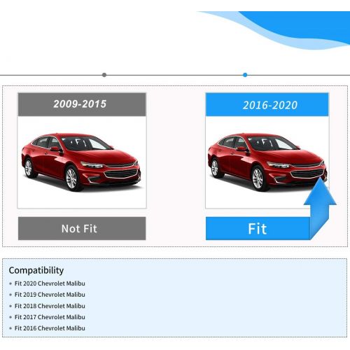  Visit the oEdRo Store oEdRo Floor Mats Compatible for 2016-2020 Chevrolet Malibu, All Weather Protection 1st and 2nd Row Custom Fit Liners