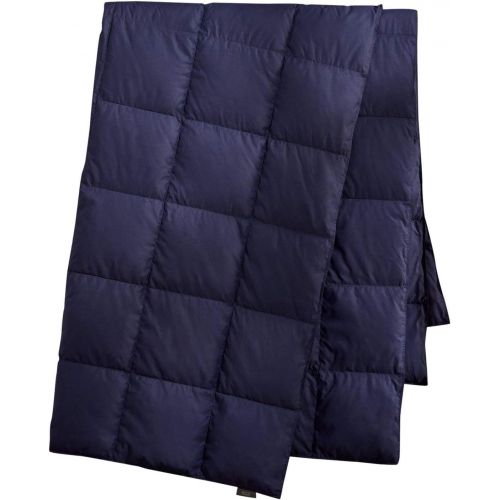  Puredown puredown All Season Goose Down Windproof Sport Blanket with DownProof Peach Skin Fabric Packable Throw Navy 50 x 70