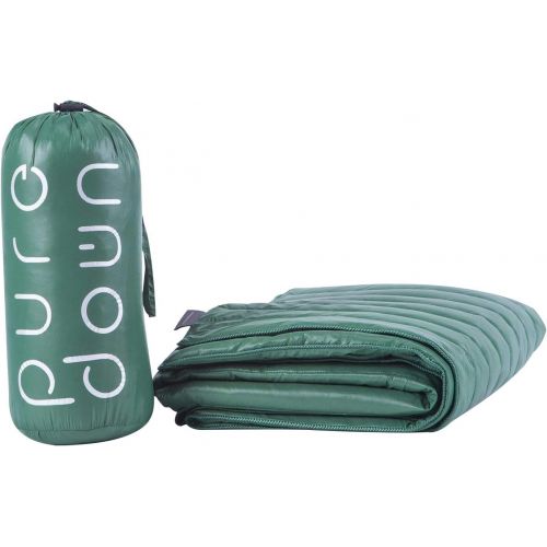  Puredown puredown Nylon White Goose Down IndoorOutdoor Camping Blanket Green