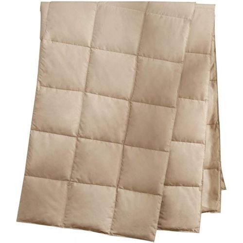  Puredown puredown Natural Down Packable Throw Sport Blanket for Indoor Home and Outdoor use Peach Skin Fabric for Downproof Khaki 50 70