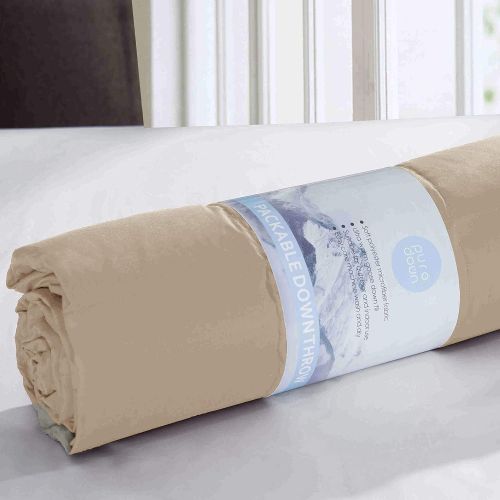  Puredown puredown Natural Down Packable Throw Sport Blanket for Indoor Home and Outdoor use Peach Skin Fabric for Downproof Khaki 50 70