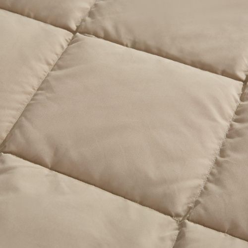  Puredown puredown Natural Down Packable Throw Sport Blanket for Indoor Home and Outdoor use Peach Skin Fabric for Downproof Khaki 50 70