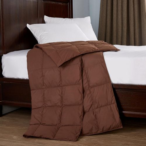  Puredown puredown Natural Down Packable Throw Sport Blanket for Indoor Home and Outdoor use Peach Skin Fabric for Downproof Khaki 50 70