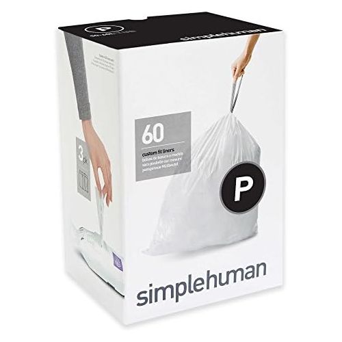 심플휴먼 [아마존베스트]Simplehuman Code P 60-Count 13-16-Gallon Custom Fit Liners