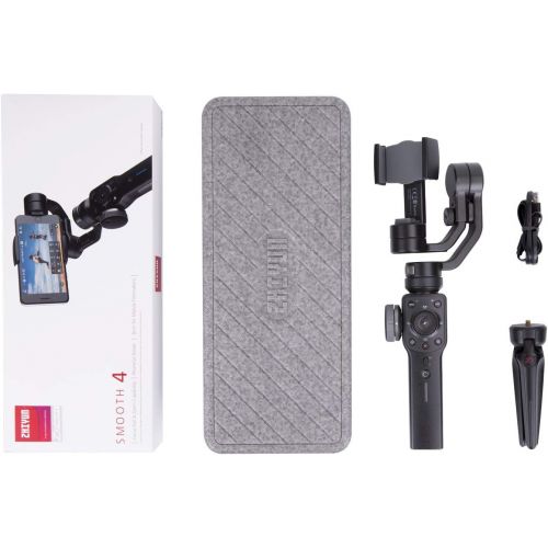 지윤텍 Visit the zhi yun Store Zhiyun Smooth 4 [Official] Handheld Smartphone Gimbal (with Tripod), Black