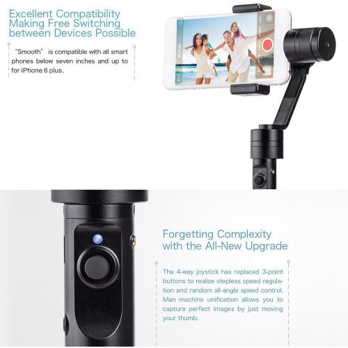  Zhi yun Zhiyun Z1-Smooth 3-Axis Handheld Stabilizing Gimbal for Smartphone iPhone Gopro 34,Samsung Galaxy Note 2 3 4,Samsung Galaxy S3 S4 S5 S6 S6 and other less than 7 screen smart phone