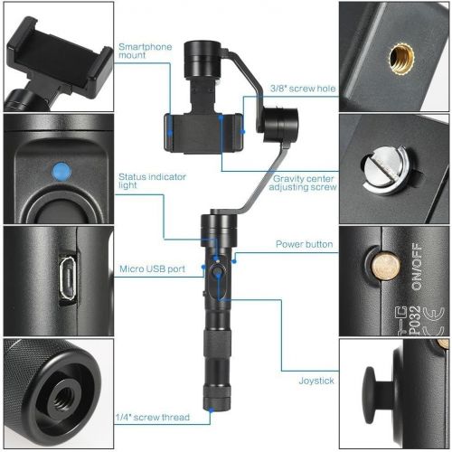  Zhi yun Zhiyun Z1-Smooth 3-Axis Handheld Stabilizing Gimbal for Smartphone iPhone Gopro 34,Samsung Galaxy Note 2 3 4,Samsung Galaxy S3 S4 S5 S6 S6 and other less than 7 screen smart phone