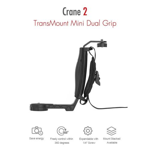 지윤텍 Zhi yun Zhiyun Crane 2 TransMount Mini Dual Grip with Wrist Strap Fit for Zhiyun Crane PlusCrane 2Crane M