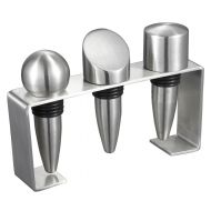 Visol Products Barlow Stainless Steel Wine Stoppers with Rectangular Stand, Chrome