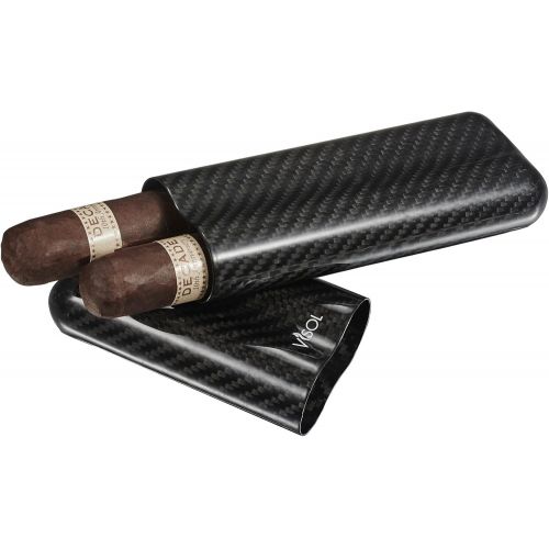  Visol Products VCASE499L Night II Carbon Fiber Large Cigar Case - 2 Finger