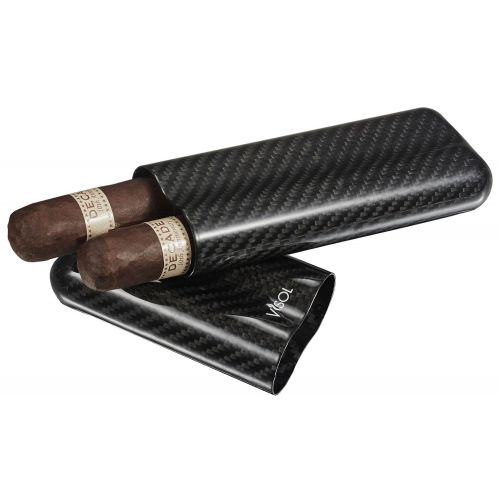  Visol Products VCASE499L Night II Carbon Fiber Large Cigar Case - 2 Finger