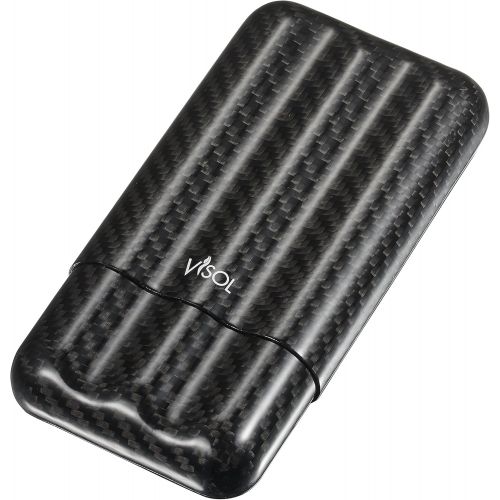  Visol Products VCASE499L Night II Carbon Fiber Large Cigar Case - 2 Finger