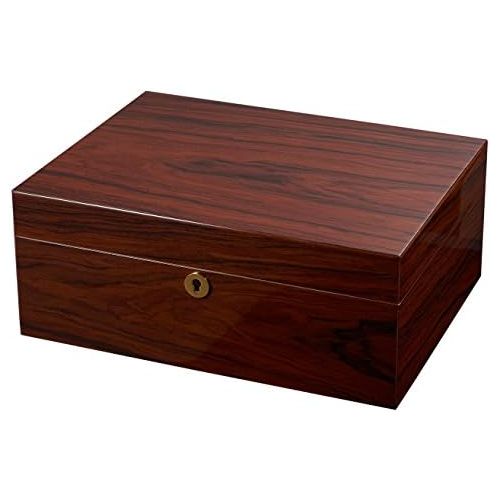  Visol Products VHUD723 Hagan Polished Oak Locking Cigar Humidor