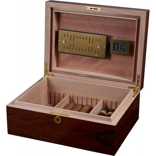 Visol Products VHUD723 Hagan Polished Oak Locking Cigar Humidor