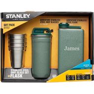 Visol Stanley Adventure Steel Shots + Flask Gift Set with free laser engraving (Red)
