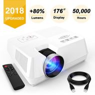 Visoud Mini Portable Projector, 2200 Lumen Full HD LED Video Projector Compatible with Fire TV Stick, HDMI, VGA, USB, AV, SD for Home Theater Entertainment