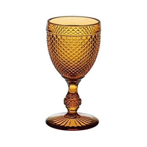  [아마존베스트]Vista Alegre Bicos Amber All Purpose Goblets, Set of 4,