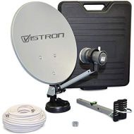 [아마존베스트]-Service-Informationen HDTV Vistron CK1 Camping Satellite System in Case with 20 m Coaxial Cable LNB and Compass