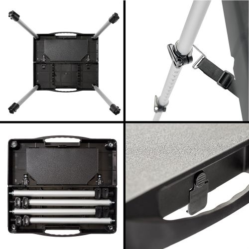  Visual Apex Portable Projector Table Stand with Shelf & Projector Carry Bag, Adjustable 18.5” to 44” high