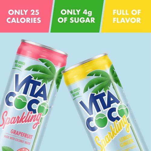  [아마존 핫딜] [아마존핫딜]Vita Coco Sparkling Coconut Water, Pineapple Passionfruit, Low Calorie Naturally Hydrating Electrolyte Drink - Smart Alternative to Juice, Soda, and Seltzer, Gluten Free, 12 Fl Oz,