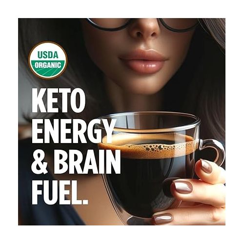  VitaCup Organic Genius Keto Coffee Pods, Increase Energy & Focus w/MCT Oil, Turmeric, B Vitamins, D3, Medium Dark Roast, Bold, Smooth, Single Serve Pod Compatible w/Keurig K-Cup Brewers, 24 Ct